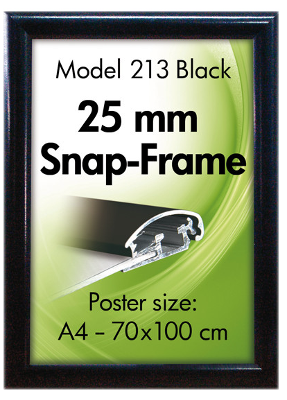 Exakt sort alu klikramme - 25 mm profil - Billede 2