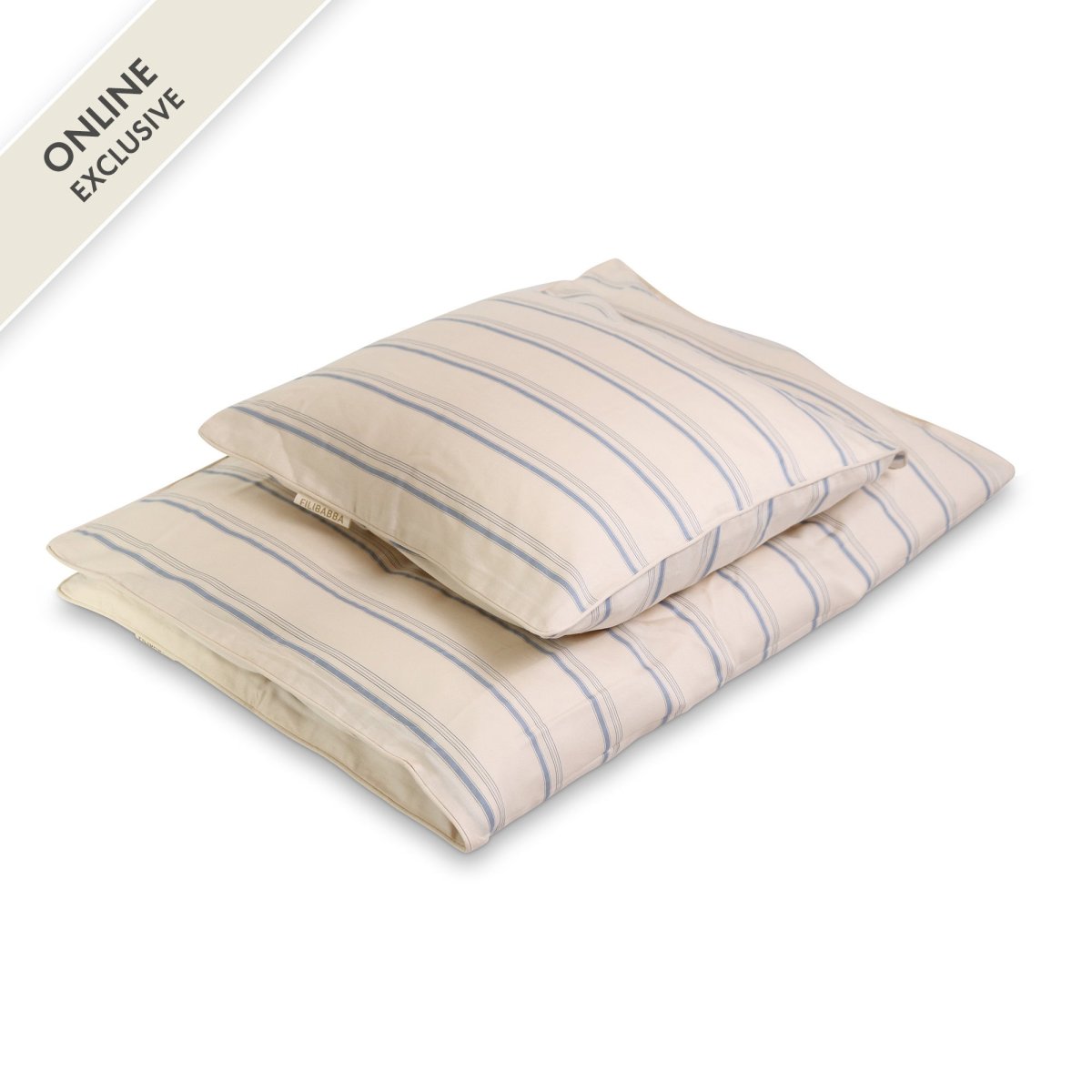 Junior sengetøj GOTS (100×140 cm) – Balance stripes Blue mix - Billede 2