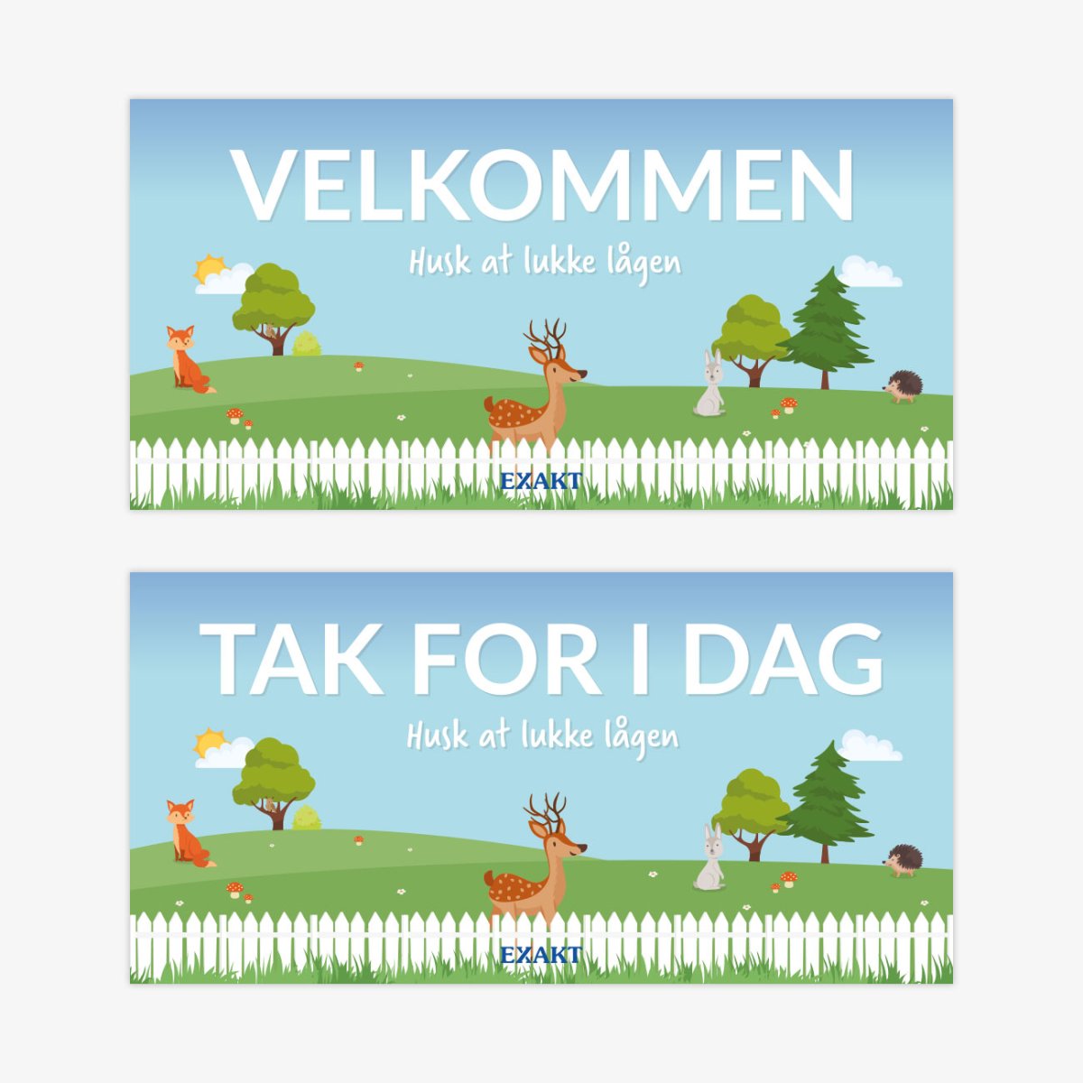 Budskabsskilt - Velkomst + Tak for i dag, 25x50 cm - Billede 3